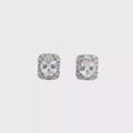 Oval Brilliant Cut Diamond Stud Earrings in White Gold