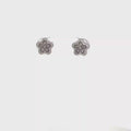 Elegant Diamond Circular Stud Earrings in 14K White Gold