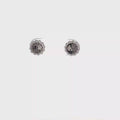 Contemporary White Gold Geometric Circular Stud Earrings