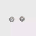 Classic Round Brilliant Cut Diamond Stud Earrings in White Gold