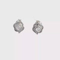 Cushion Cut Brilliant Diamond Stud Earrings in White Gold