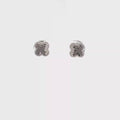Classic Round Brilliant Cut Diamond Stud Earrings in White Gold